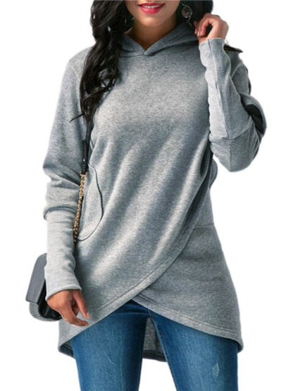 Hoodie dam — bekväm sweatshirt med kapuschong i bomullsmix