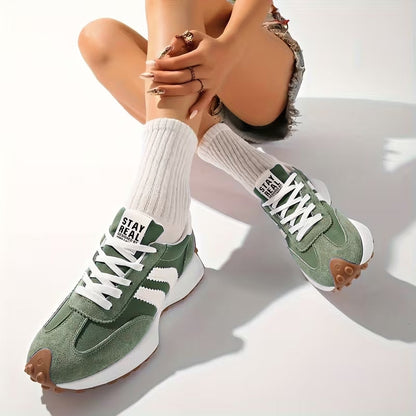 Sneakers dam, platform — retro chunky-sula med snörning
