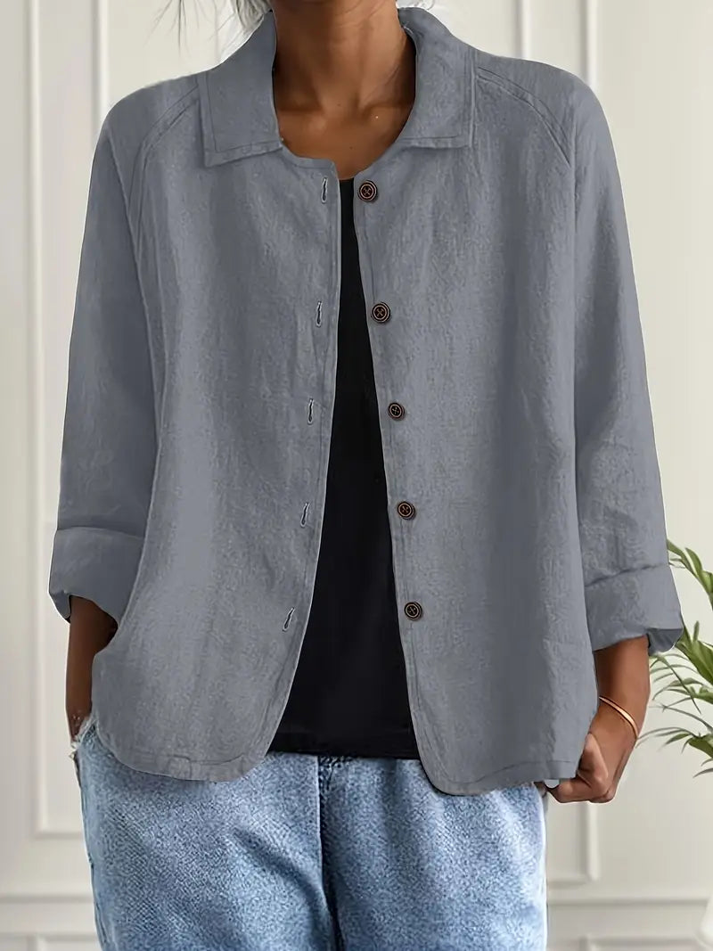 Skjortcardigan dam, lätt — klassisk kofta med knappar
