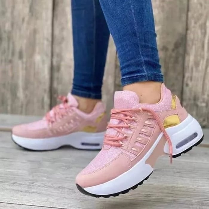 Sneakers dam, ortopediska — bekväma med luftkuddesåla, stötdämpande vardagsskor