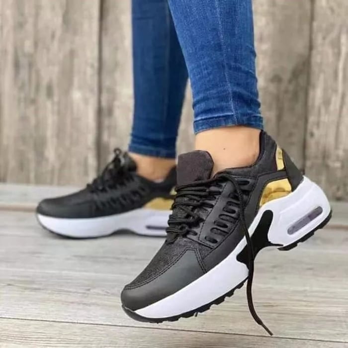 Sneakers dam, ortopediska — bekväma med luftkuddesåla, stötdämpande vardagsskor