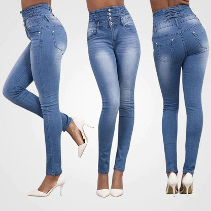 Bekväma jeans dam — mjuka stretchjeans för vardag