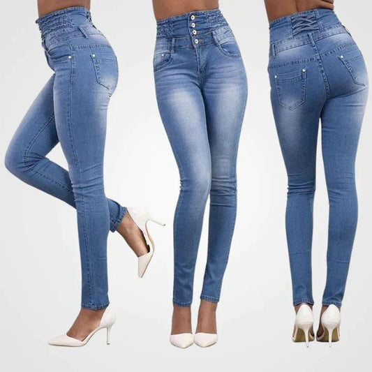 Bekväma jeans dam — mjuka stretchjeans för vardag