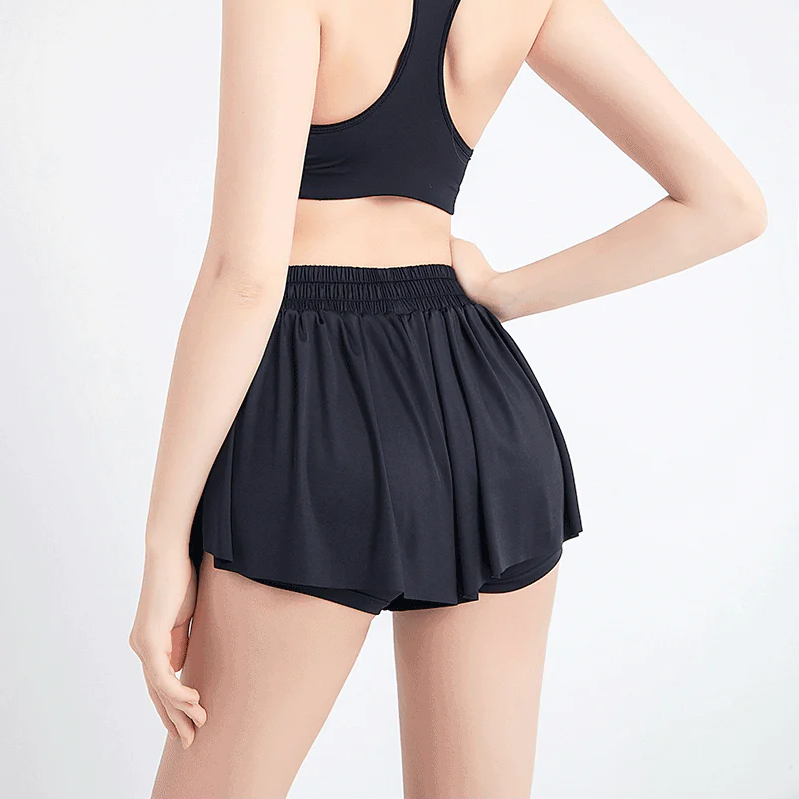 2-in-1 tennisshorts dam — sportshorts med innershorts