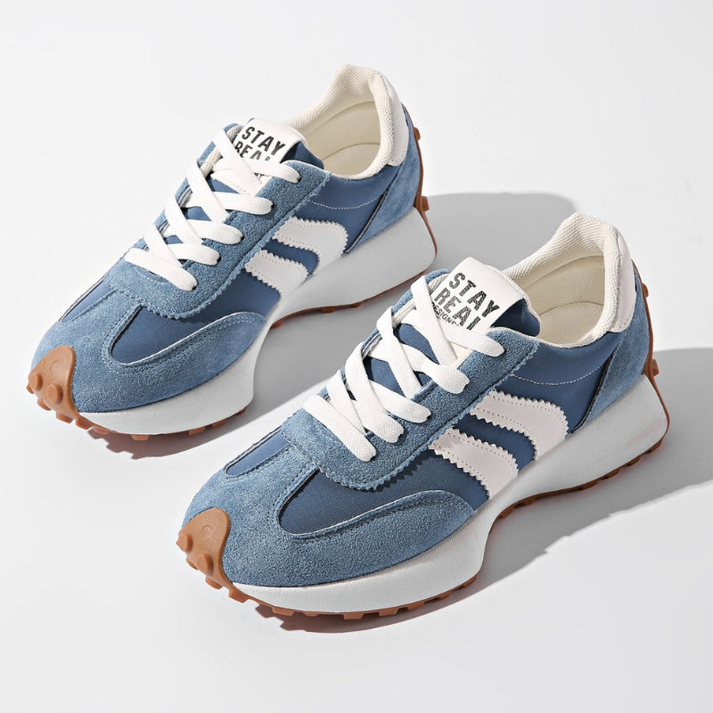 Sneakers dam, platform — retro chunky-sula med snörning