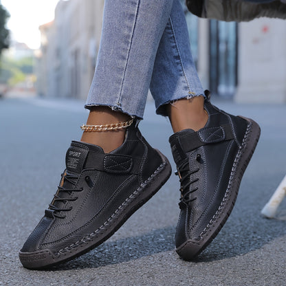 Slip-on sneakers dam — med kardborreband och dämpad sula, bekväma