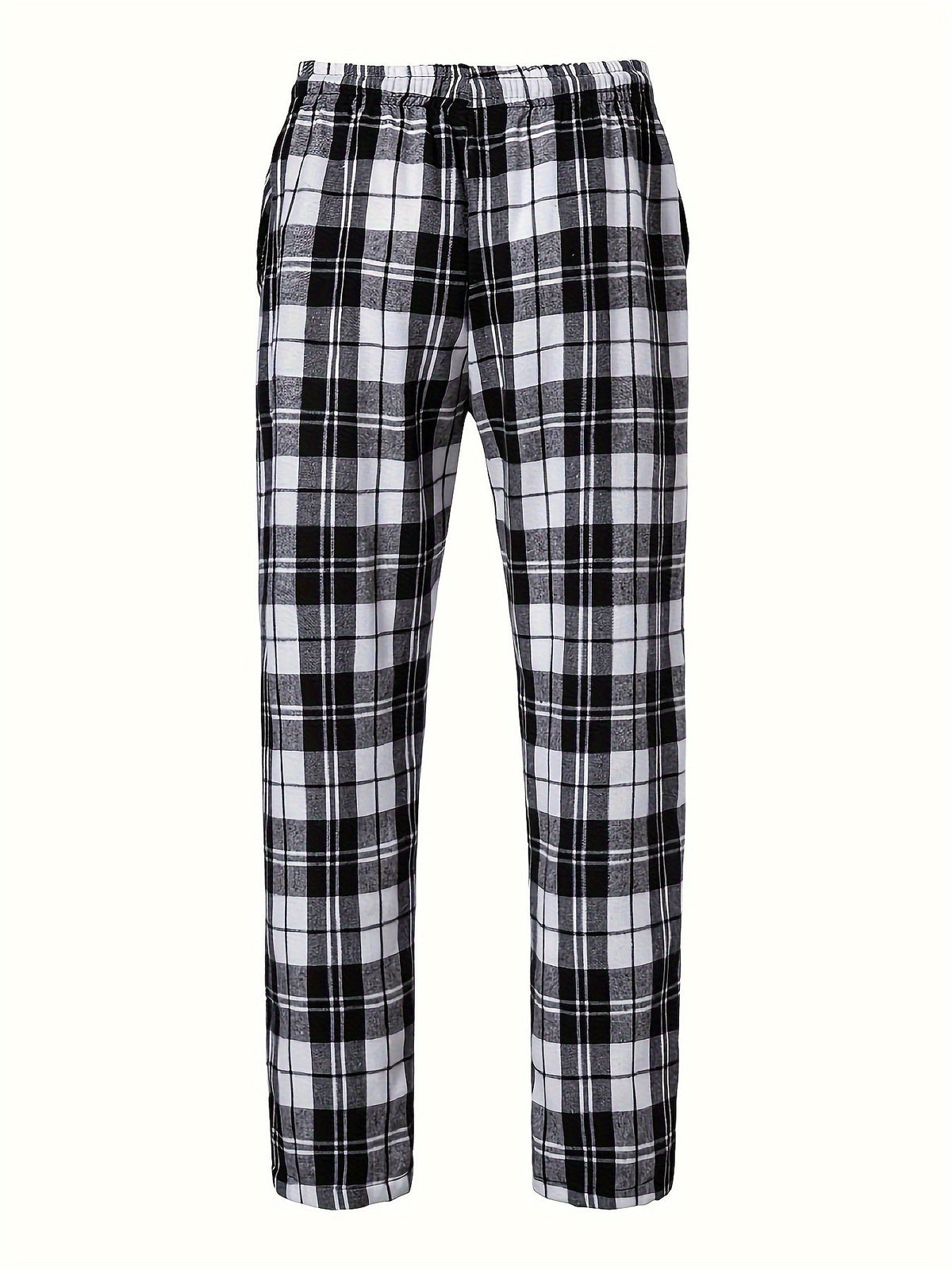 Loungebyxor herr, rutiga — avslappnad passform