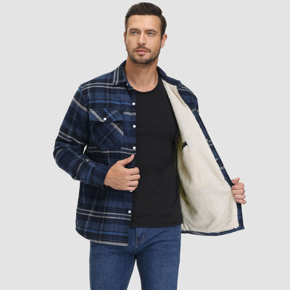 Skjortjacka herr med fickor — ledig overshirt för hösten