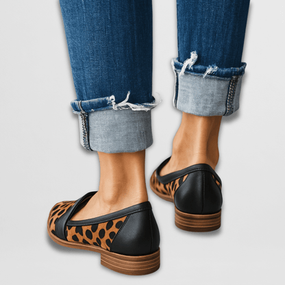 Loafers dam — i mockaimitation, bekväma slip-on med stödjande sula