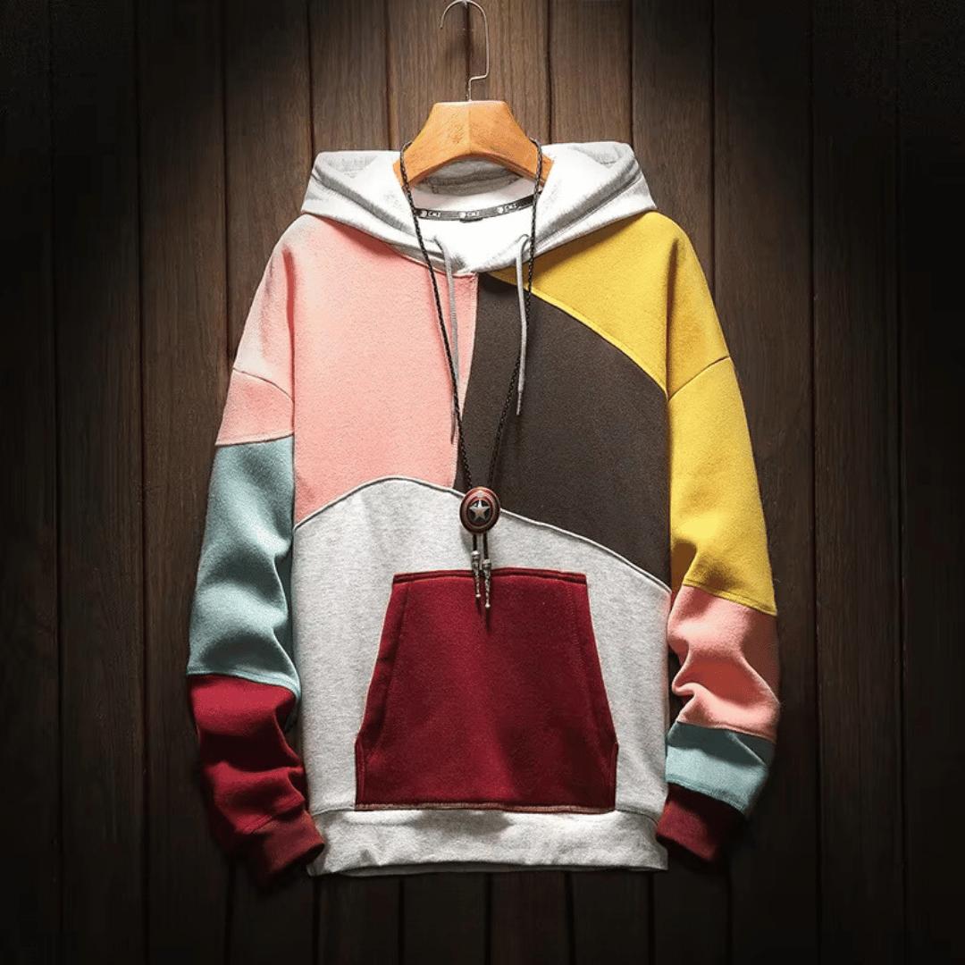Hoodie herr, bomull — modern luvtröja med grafiskt tryck