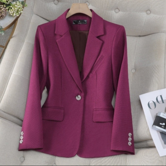 Blazer dam, figursydd — elegant kavaj med fickor