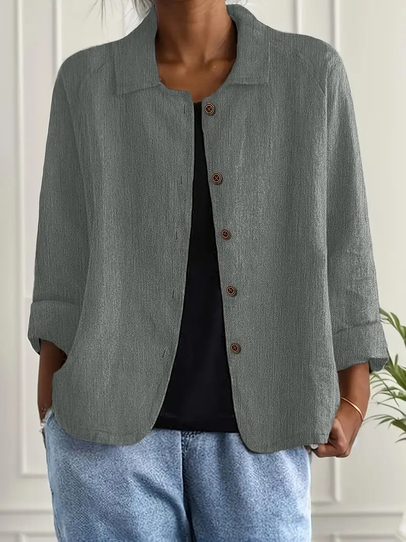 Skjortcardigan dam, lätt — klassisk kofta med knappar