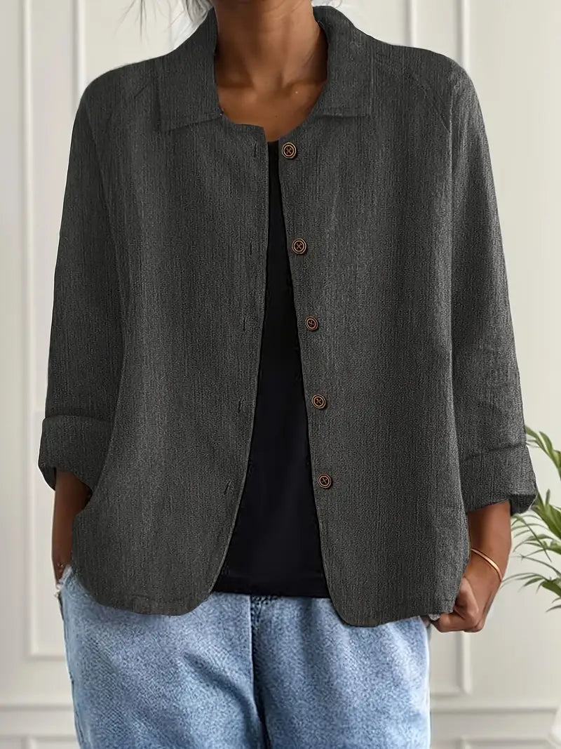 Skjortcardigan dam, lätt — klassisk kofta med knappar