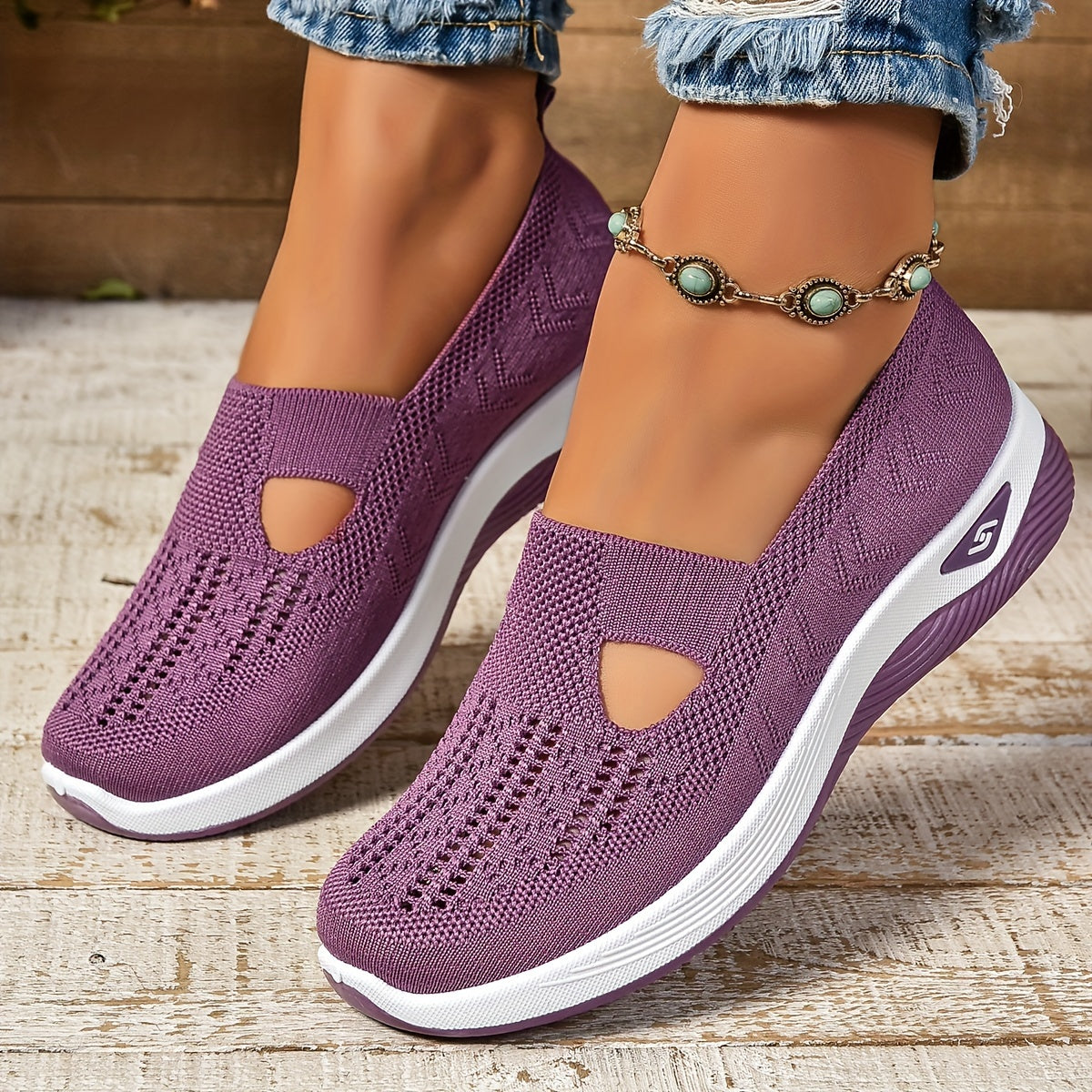 Slip-on skor dam, ortopediska — textil med dämpad innersula
