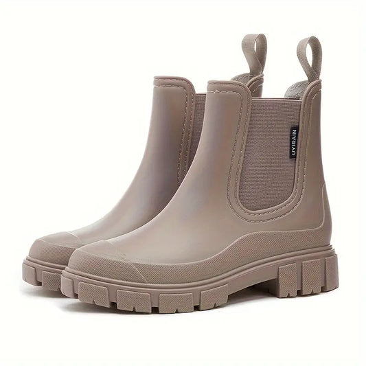 Chelsea boots dam, vattentäta — släta slip-on-boots i läderimitation