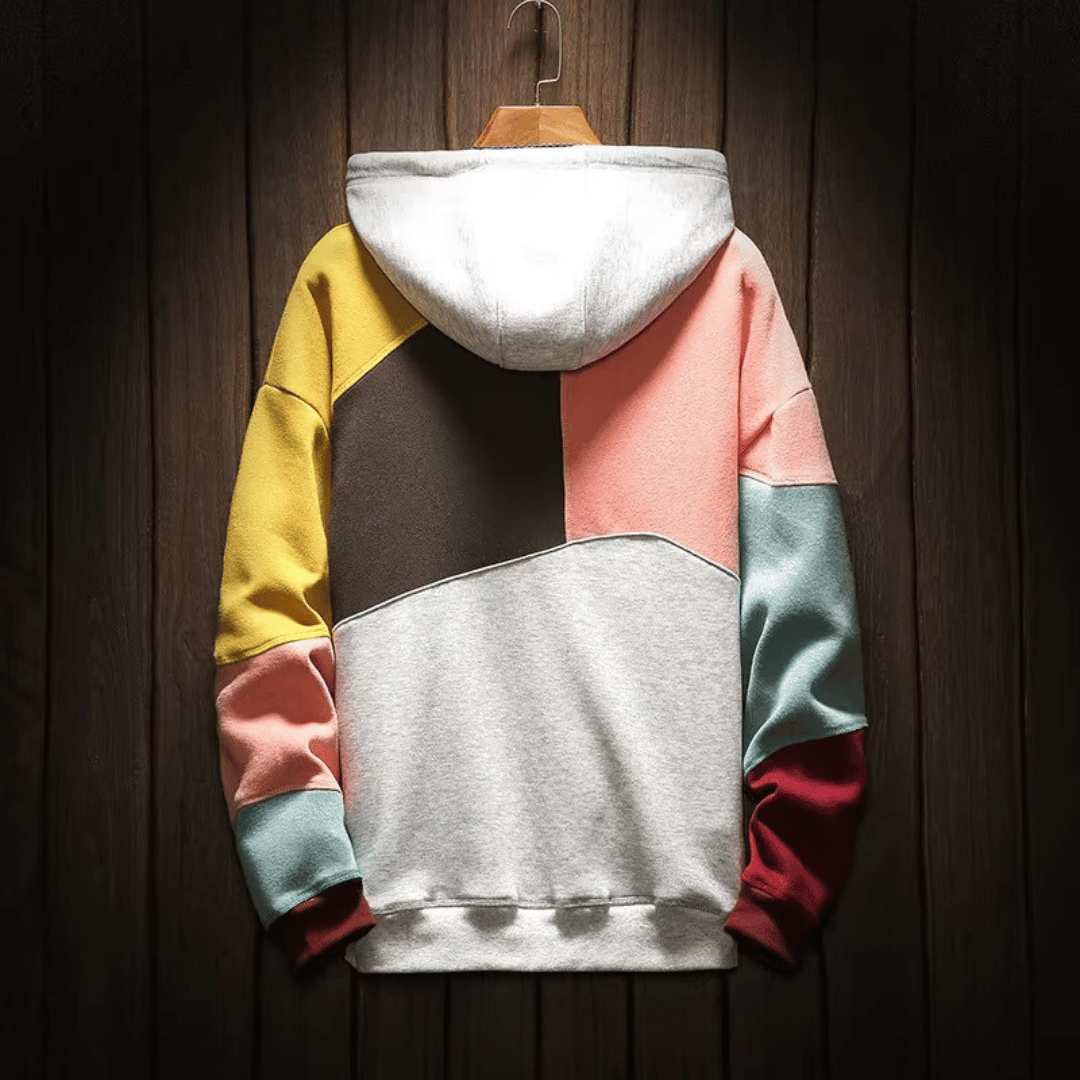 Hoodie herr, bomull — modern luvtröja med grafiskt tryck