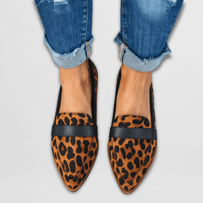 Loafers dam — i mockaimitation, bekväma slip-on med stödjande sula