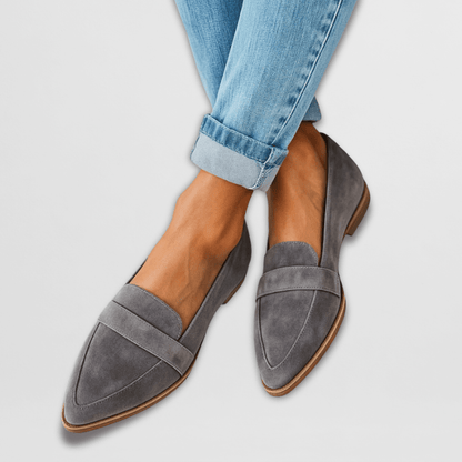 Loafers dam — i mockaimitation, bekväma slip-on med stödjande sula