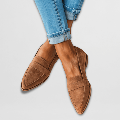 Loafers dam — i mockaimitation, bekväma slip-on med stödjande sula