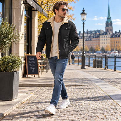 Bomberjacka herr, vadderad — varm vinterjacka