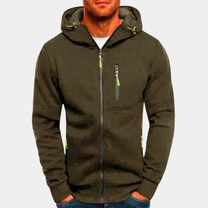 Hoodie herr med dragkedja — lässig zip hoodie