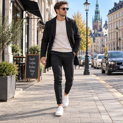 Chinos herr, klassiska — eleganta byxor i bomullsmix