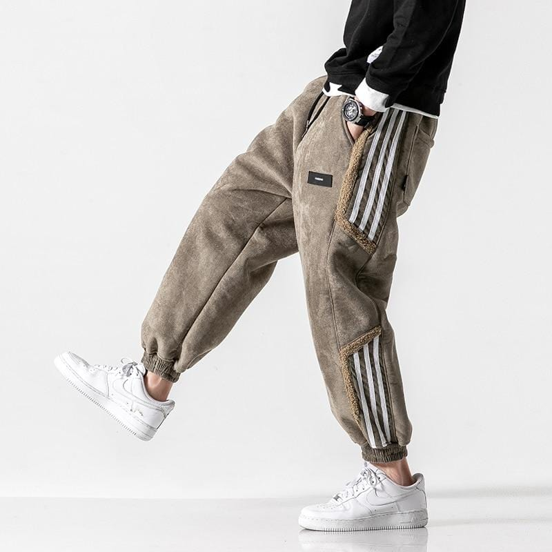 Joggingbyxa herr — ledig streetwear-passform med paneldetaljer