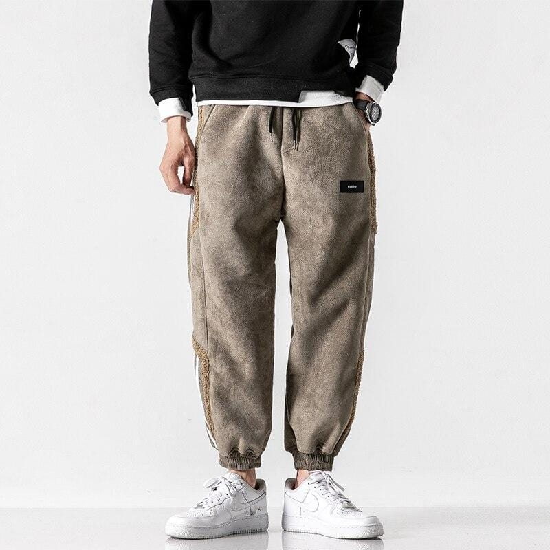 Joggingbyxa herr — ledig streetwear-passform med paneldetaljer