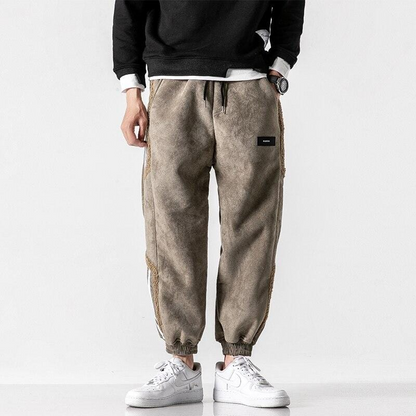 Joggingbyxa herr — ledig streetwear-passform med paneldetaljer