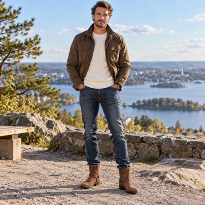 Cowboyboots herr — westernstövlar med sidodragkedja