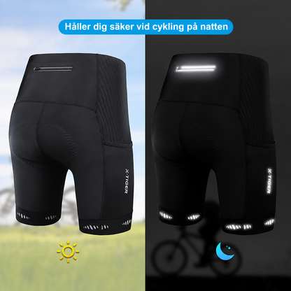 Cykelbyxor herr, korta — kompression med gelinlägg och reflex