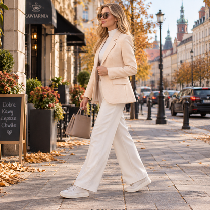 Blazer dam, figursydd — elegant kavaj med fickor