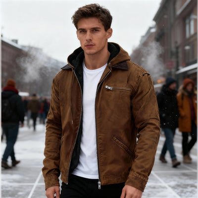 Fodrad parka herr — varm funktionsparka med huva