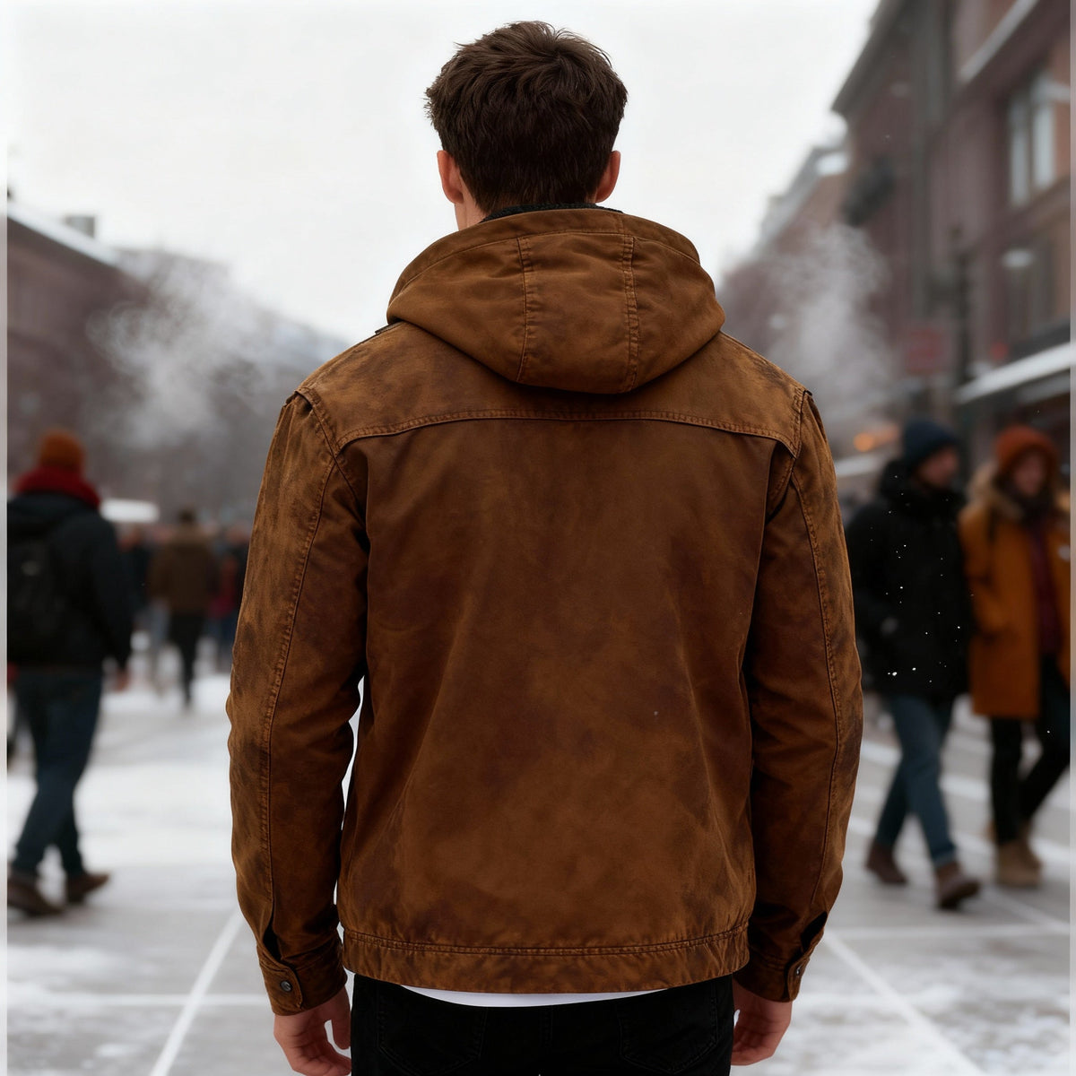 Fodrad parka herr — varm funktionsparka med huva