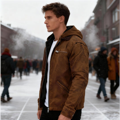 Fodrad parka herr — varm funktionsparka med huva