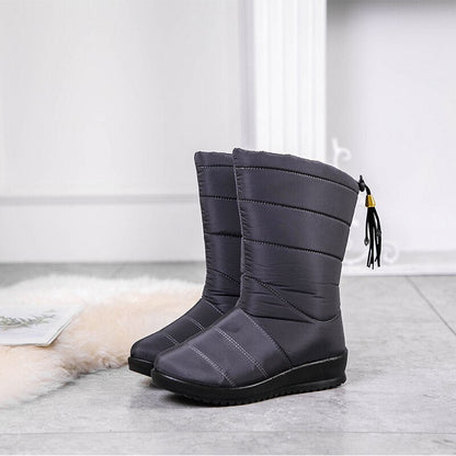 Vinterboots dam, fodrade — varma snowboots med halkfri sula