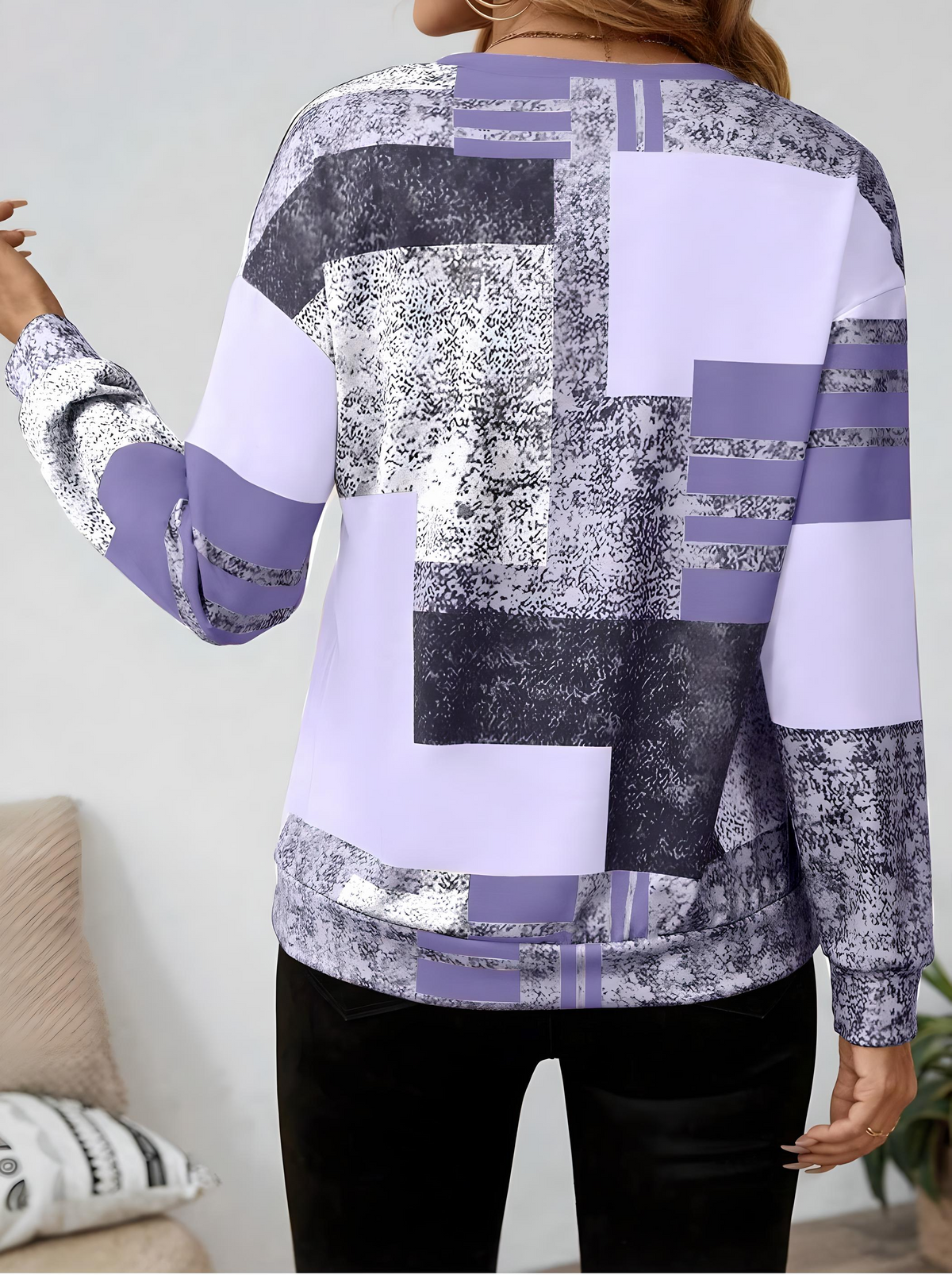 Sweatshirt dam med dragkedja — collegejacka med grafiskt tryck