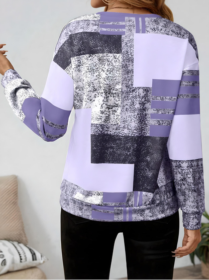 Sweatshirt dam med dragkedja — collegejacka med grafiskt tryck