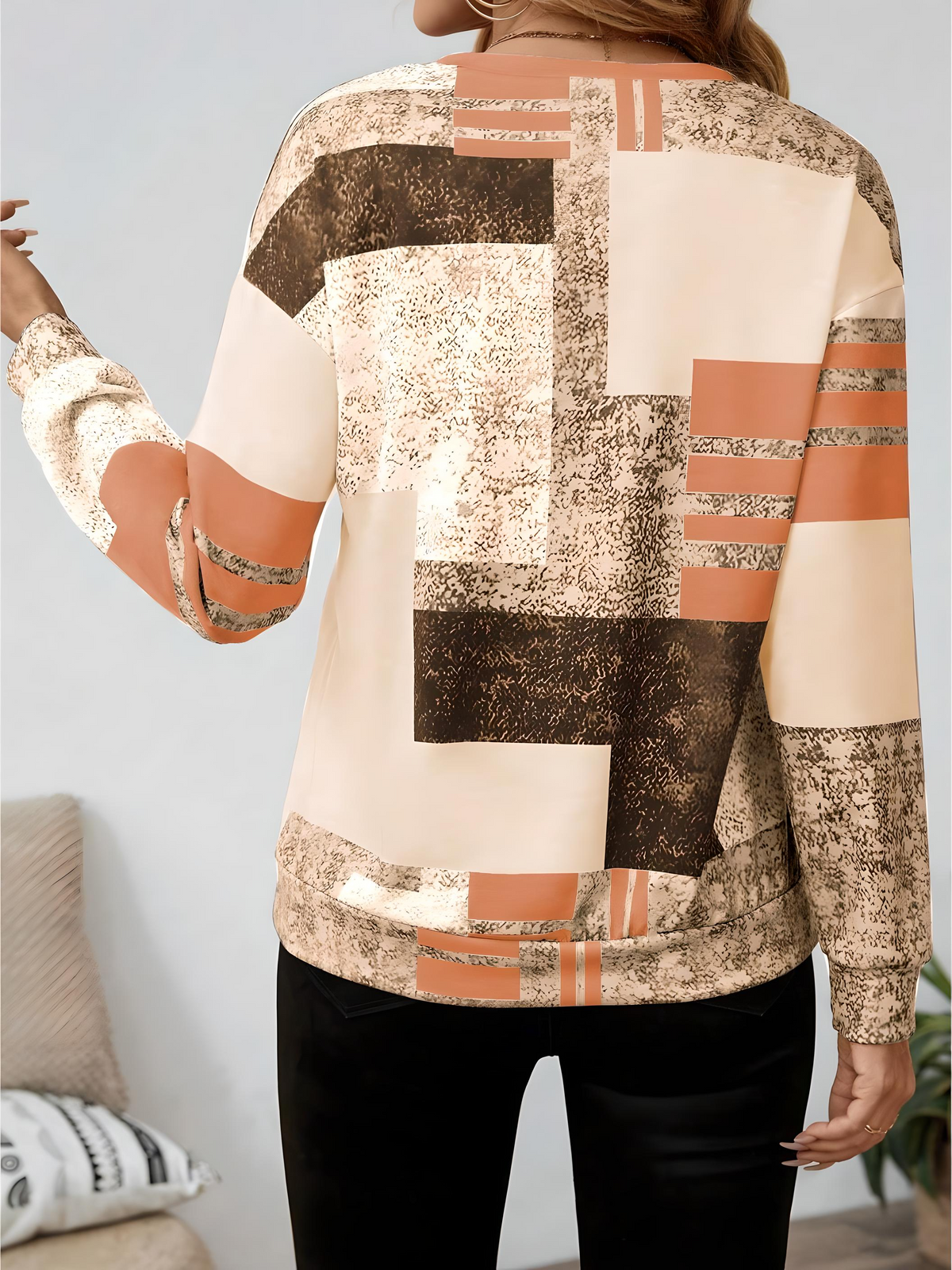 Sweatshirt dam med dragkedja — collegejacka med grafiskt tryck