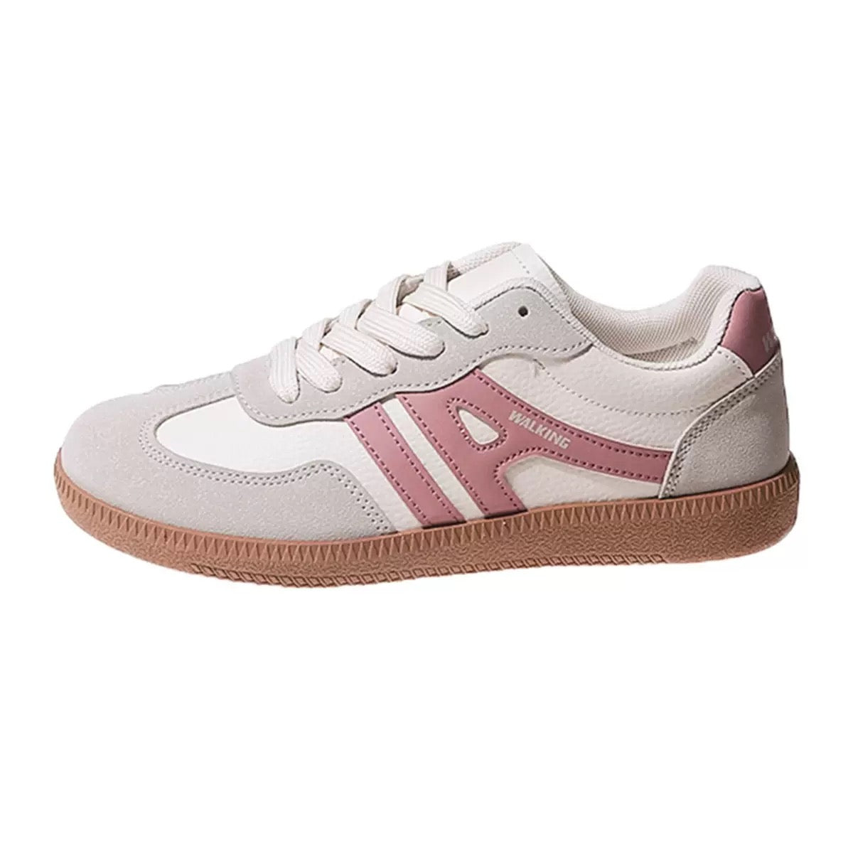Sneakers dam, mockaimitation — bekväma vardagsskor med snörning