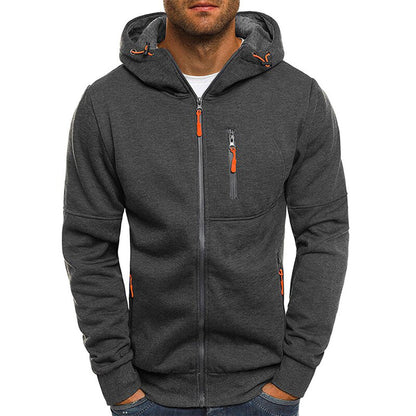 Hoodie herr med dragkedja — lässig zip hoodie
