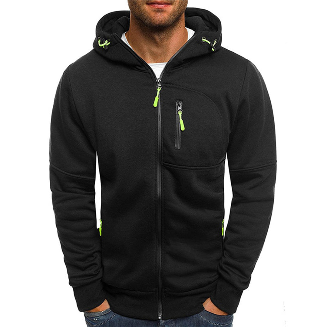 Hoodie herr med dragkedja — lässig zip hoodie