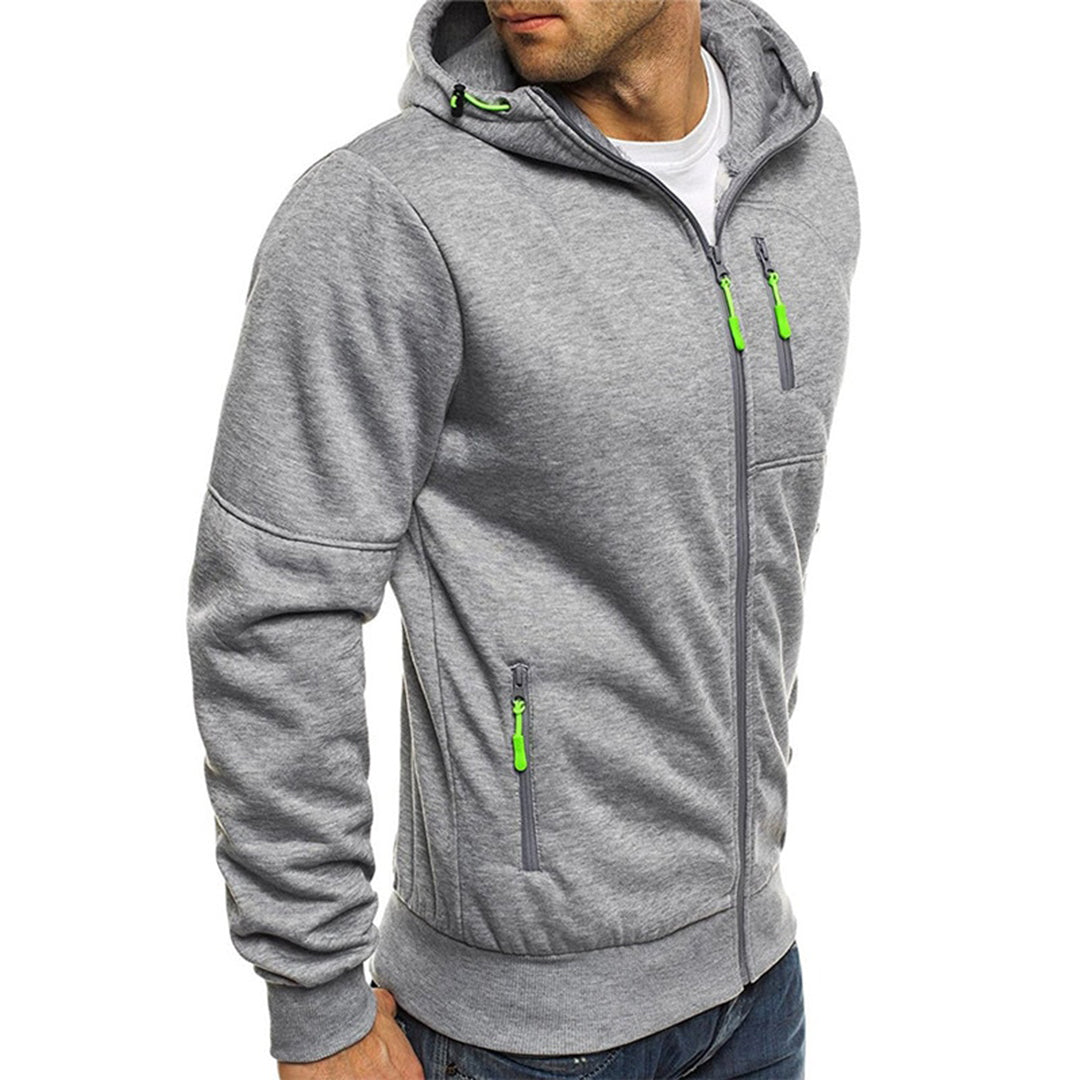 Hoodie herr med dragkedja — lässig zip hoodie