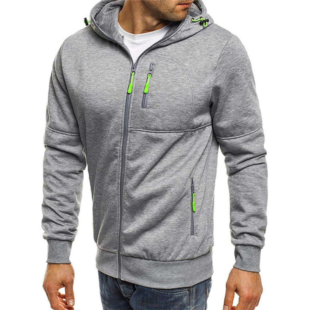Hoodie herr med dragkedja — lässig zip hoodie