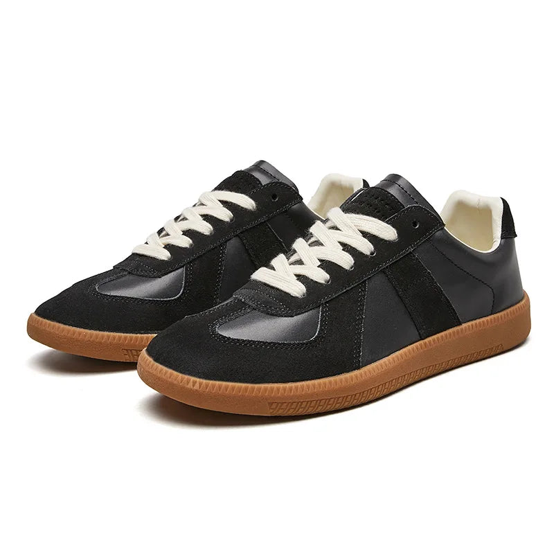 Sneakers herr, textil — snörade med halkfri och bekväm såla