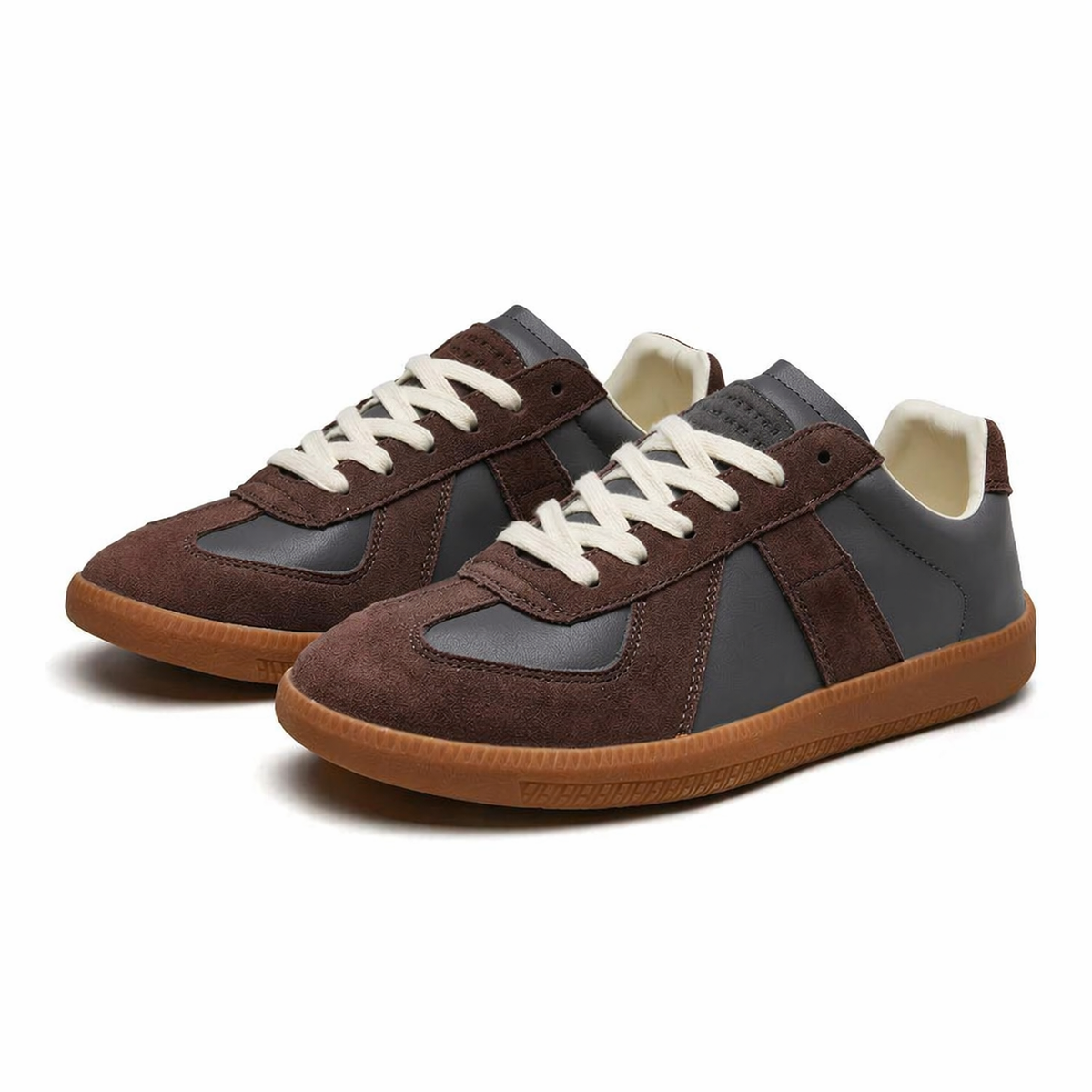 Sneakers herr, textil — snörade med halkfri och bekväm såla
