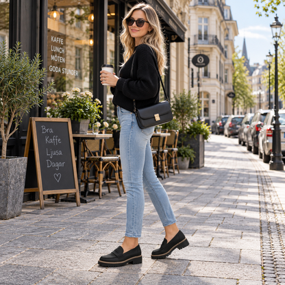 Loafers dam — bekväma slip-on med halkfri sula