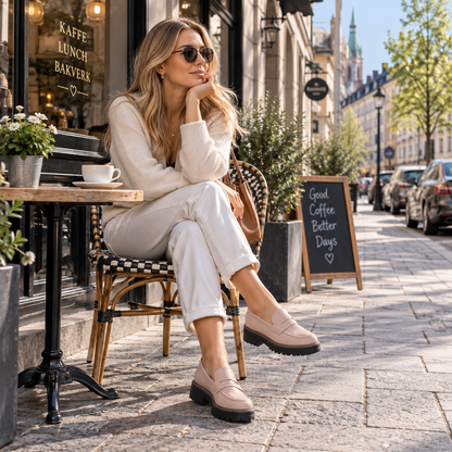 Loafers dam — bekväma slip-on med halkfri sula