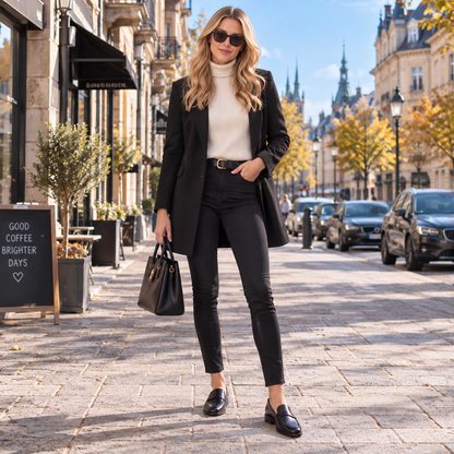 Loafers dam, eleganta — klassiska slip-on-skor i läderimitation