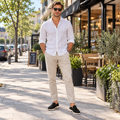 Loafers herr, backless — slip-on i mockaimitation med låg såla